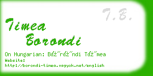 timea borondi business card